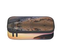 NBHDZENGW Sun The Beach with Pebbles Large Capacity Pencil Case,Multi-Compartment Stationery Toiletry Bag for School,Office,Travel-Durable Polyester (Stylish Printed Design)