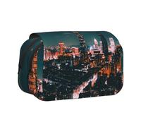 NBHDZENGW Taipei Scenery Flip Top Double Layer Pencil Case-Large Capacity Premium Polyester Fabric,Full Print Design-Ideal for School,Travel