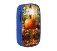 NBHDZENGW Thanksgiving Day Pumpkin Large Capacity Double Layer Pencil Case,Custom Printed Durable Polyester Organizer for School, Office, Travel, Art Supplies Makeup