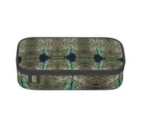 NBHDZENGW The Peacock Large Capacity Pencil Case,Multi-Compartment Stationery Toiletry Bag for School,Office,Travel-Durable Polyester (Stylish Printed Design)
