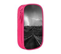 NBHDZENGW Thunder Landscape Large Capacity Double Layer Pencil Case,Custom Printed Durable Polyester Organizer for School, Office, Travel, Art Supplies Makeup