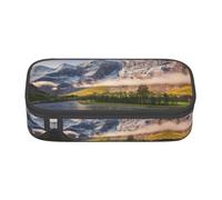 NBHDZENGW Travel Mountain Scenery Large Capacity Oxford-Cloth Pencil Case, Full Print Stationery Pouch with Mesh Pocket Removable Divider,Multi-Compartment Zipper
