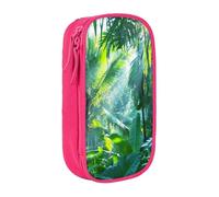 NBHDZENGW Tropical Palm Leaves Large Capacity Double Layer Pencil Case,Custom Printed Durable Polyester Organizer for School, Office, Travel, Art Supplies Makeup