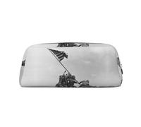 NBHDZENGW United States Marine Cute Leather Pencil Case with Smooth Zipper,Stylish Durable Pouch for School,Office,Travel-Lightweight Full Print Stationery Holder