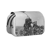 NBHDZENGW United States Marine Flip Top Double Layer Pencil Case-Large Capacity Premium Polyester Fabric,Full Print Design-Ideal for School,Travel