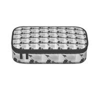 NBHDZENGW United States Marine Large Capacity Pencil Case,Multi-Compartment Stationery Toiletry Bag for School,Office,Travel-Durable Polyester (Stylish Printed Design)