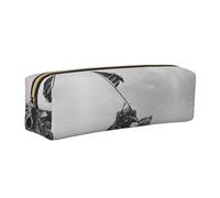 NBHDZENGW United States Marine Leather Pencil Case with Smooth Zipper,Stylish Durable Zippered Pouch for School,Office,Travel-Lightweight Full Print Stationery Holder