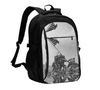 NBHDZENGW United States Marine Multi-Functional Travel Laptop Backpack With Usb-Charging Port, Large Capacity 12-Pocket Daypack With Anti-Theft Hidden Pocket