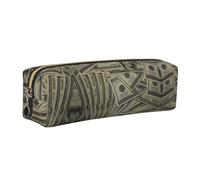 NBHDZENGW Us Dollar Money Leather Pencil Case with Smooth Zipper,Stylish Durable Zippered Pouch for School,Office,Travel-Lightweight Full Print Stationery Holder