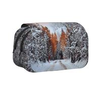 NBHDZENGW Wandering in The Winter Light Flip Top Double Layer Pencil Case-Large Capacity Premium Polyester Fabric,Full Print Design-Ideal for School,Travel