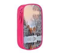 NBHDZENGW Wandering in The Winter Light Large Capacity Double Layer Pencil Case,Custom Printed Durable Polyester Organizer for School, Office, Travel, Art Supplies Makeup