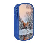 NBHDZENGW Wandering in The Winter Light Large Capacity Double Layer Pencil Case,Custom Printed Durable Polyester Organizer for School, Office, Travel, Art Supplies Makeup