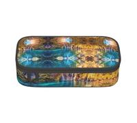 NBHDZENGW Water and Lake Landscape Large Capacity Pencil Case,Multi-Compartment Stationery Toiletry Bag for School,Office,Travel-Durable Polyester (Stylish Printed Design)