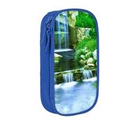NBHDZENGW Waterfall Flowing Down Large Capacity Double Layer Pencil Case,Custom Printed Durable Polyester Organizer for School, Office, Travel, Art Supplies Makeup