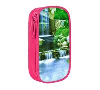 NBHDZENGW Waterfall Flowing Down Large Capacity Double Layer Pencil Case,Custom Printed Durable Polyester Organizer for School, Office, Travel, Art Supplies Makeup