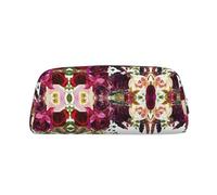 NBHDZENGW Wild Flower Rose Cute Leather Pencil Case with Smooth Zipper,Stylish Durable Pouch for School,Office,Travel-Lightweight Full Print Stationery Holder
