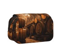 NBHDZENGW Wine Oak Container Flip Top Double Layer Pencil Case-Large Capacity Premium Polyester Fabric,Full Print Design-Ideal for School,Travel