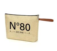 NBIAN Jute makeup Bag for Women - 40th 50th 55th 60th 65th 70th 75th 80th Birthday, Mother's Day, Christmas Gifts, EST1946 1385, 10 x 6 inches
