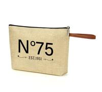 NBIAN Jute makeup Bag for Women - 40th 50th 55th 60th 65th 70th 75th 80th Birthday, Mother's Day, Christmas Gifts, EST1951 1384, 10 x 6 inches