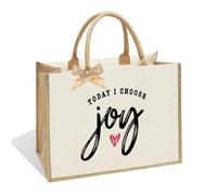 NBIAN TODAY I CHOOSE JOY Inspirational Canvas Tote Bag - Reusable Christmas Birthday Gift, Grocery Shopping Bag with Inner Pocket for Women & Girls