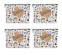 NBIAN Washington DC Dallas Philadelphia Seattle Bostons Houston SanFrancisco Themed Makeup Bag for Women Christmas, 4PCS Dallas 1336, 10 x 6 inches