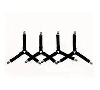 NBIWTOWO 4 PCS Sheet Straps, Bed Sheet Clips Straps, Elastic Adjustable Bed Sheet Straps, Triangle Bed Sheet Straps Holders Clips(Black)