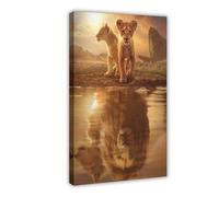 NBJHQIGF Reflected Lion (3) Canvas Poster Wall Art Decor Print Picture Paintings for Living Room Bedroom Decoration 16x24inch(40x60cm)