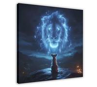 NBJHQIGF Reflected Lion (6) Canvas Poster Wall Art Decor Print Picture Paintings for Living Room Bedroom Decoration 24x24inch(60x60cm)