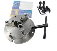 NBK-06/NBK-08/NBK-10 Strong Vertical 3-Jaw Self-Centering Manual Chuck, Heavy Duty Lathe Chuck, Clamping Range 8-250mm for Milling Machine, CNC Lathe, Drilling Machine,(8inch)