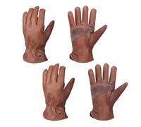 NBLEAGLO Leather gardening gloves for Men and women, Thorn proof Safety Leather Work Gloves for Garden,Construction Heavy Duty Work (Brown-2pairs, Large)