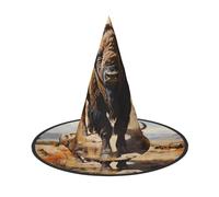 NBMghn 1 PC Halloween Hat Witches Decor â€“ North American bison herd Print Party Witch Costume Cosplay, Role Play Festival Carnival Headband