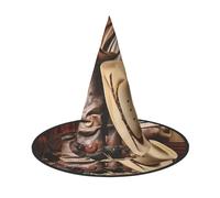 NBMghn 1 PC Halloween Hat Witches Decor - Cowboy Black Hat Western Boots Print Party Witch Costume Cosplay, Role Play Festival Carnival Headband