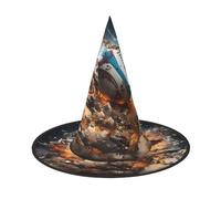 NBMghn 3 PCS Halloween Hat Witches Decor â€“ Rugby on Fire Print Party Witch Costume Cosplay, Role Play Festival Carnival Headband