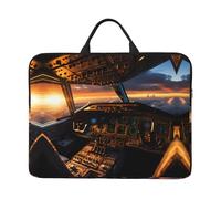 NBMghn Airplane cockpit Print14in Laptop Case Sleeve Bag – Messenger Briefcase with Handle – Portable Travel & Business Laptop Sleeve