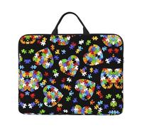 NBMghn Autism Awareness Puzzle Pieces Heart Print14in Laptop Case Sleeve Bag - Messenger Briefcase with Handle - Portable Travel & Business Laptop Sleeve