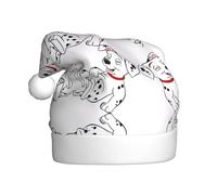 NBMghn Cute Dalmatian Print Christmas Hat for Adults – Unisex Santa Hat, Xmas New Year Santa Favors Hats, Holiday Headwear
