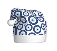 NBMghn Evil eyes Print Christmas Hat for Adults – Unisex Santa Hat, Xmas New Year Santa Favors Hats, Holiday Headwear