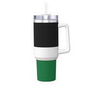 NBMghn Flag of The State of Palestine Print 40OZ Ice Bully with Handle Straw - Vacuum Insulated Stainless Steel Tumbler for Gym, Cafe, Office, Car