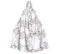 NBMghn Halloween Hooded Cloak Costume Cape - Cute Dalmatian Print Cosplay Robe for Parties, Carnivals, and Comic Exhibitions