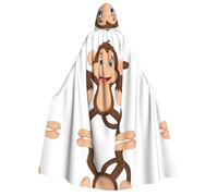 NBMghn Halloween Hooded Cloak Costume Cape - Cute Monkey Print Cosplay Robe for Parties, Carnivals, and Comic Exhibitions