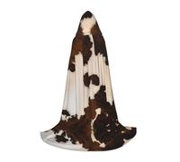 NBMghn L Halloween Hooded Cape – Unisex Adult Abstract Cow Skin Print Costume Cape – Perfect for Cosplay, Party, Carnival