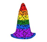 NBMghn L Halloween Hooded Cape – Unisex Adult Gay Pride Rainbow Pattern Print Costume Cape – Perfect for Cosplay, Party, Carnival