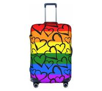 NBMghn L Suitcase Cover Protector â€“ Stretchable Gay Pride Rainbow Pattern Print Luggage Travel Accessories for Business Trips