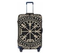 NBMghn L Suitcase Cover Protector – Stretchable Magical Design Norse Runes Compass Print Luggage Travel Accessories for Business Trips