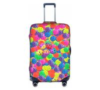 NBMghn L Suitcase Cover Protector â€“ Stretchable Pickleball Balls Colors Pattern Print Luggage Travel Accessories for Business Trips