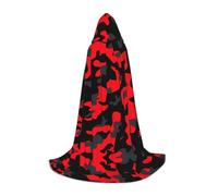NBMghn M Halloween Hooded Cape â€“ Unisex Adult Red Camo Print Costume Cape â€“ Perfect for Cosplay, Party, Carnival