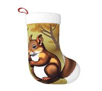 NBMghn Nut-eating squirrel Print Christmas Stocking 18 Inches â€“ Holiday Decor, Perfect for Fireplace, Xmas Tree, and Home Decoration