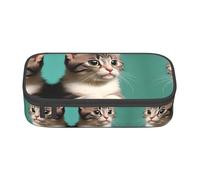 NBMghn Pencil Case with A Curious cat Full-Print Design â€“ Multi-Purpose Pen Organizer, Stationery Bag, Makeup Cosmetic Pouch