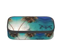 NBMghn Pencil Case with Caribbean Islands Full-Print Design â€“ Multi-Purpose Pen Organizer, Stationery Bag, Makeup Cosmetic Pouch