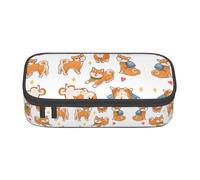 NBMghn Pencil Case with Cute Shiba Inu Dog Full-Print Design – Multi-Purpose Pen Organizer, Stationery Bag, Makeup Cosmetic Pouch